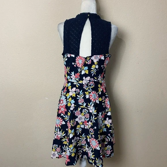 Moulinette Souers Ashbury Corduroy Fit & Flare Blue Floral Print Dress Size 10 - Picture 8 of 11